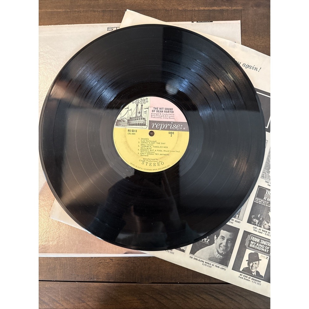 The Hit Sound of Dean Martin Vinyl Reprise RS-6213 Stereo 1966 Pop Vocal Record - Picture 8 of 8